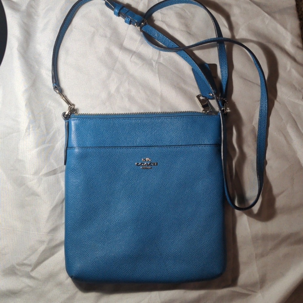 Blue Leather Coach Crossbody Bag